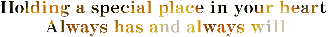 Holding a special place in your heart. Always has and always will.